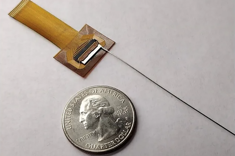 neural probe compared to a quarter