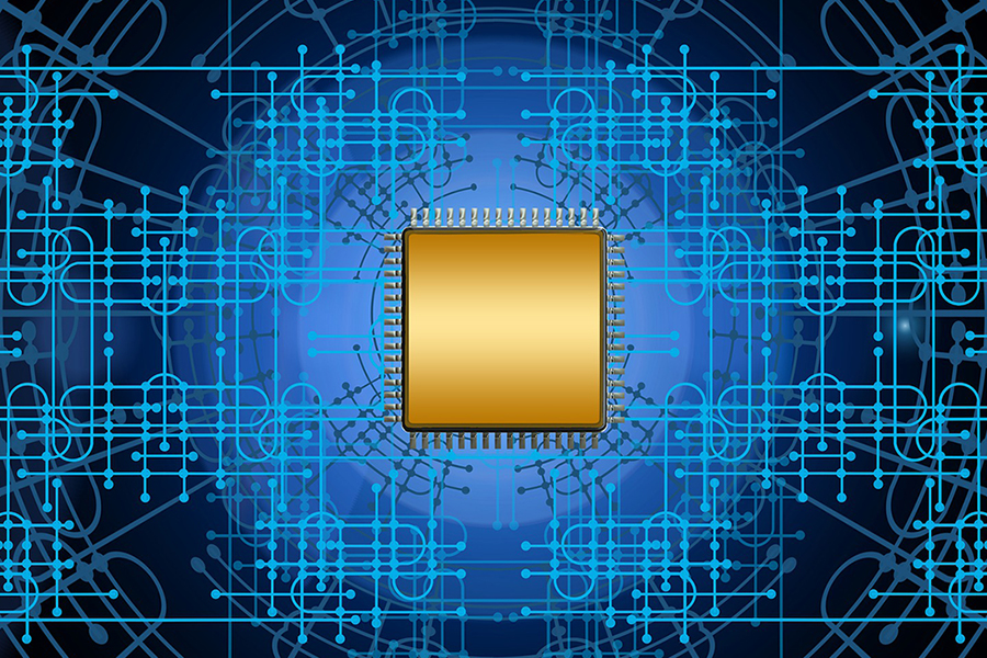 Illustration of a computer chip