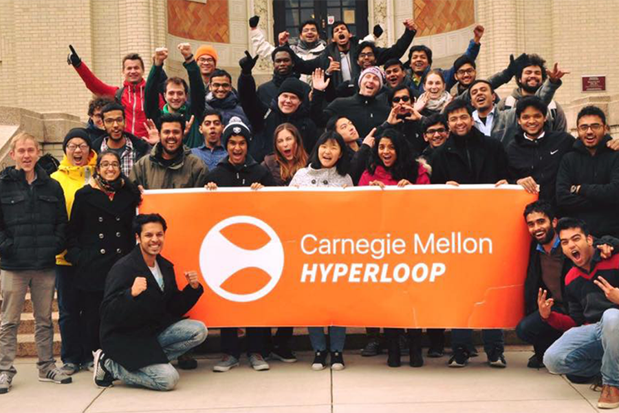 CMU Hyperloop team on campus