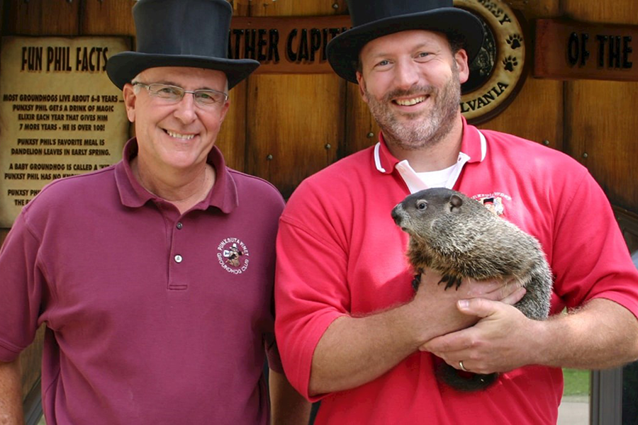 ece alumni with Punxsutawney Phil