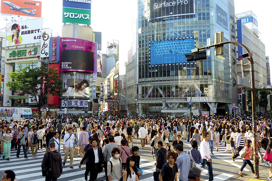 people walking around in times square