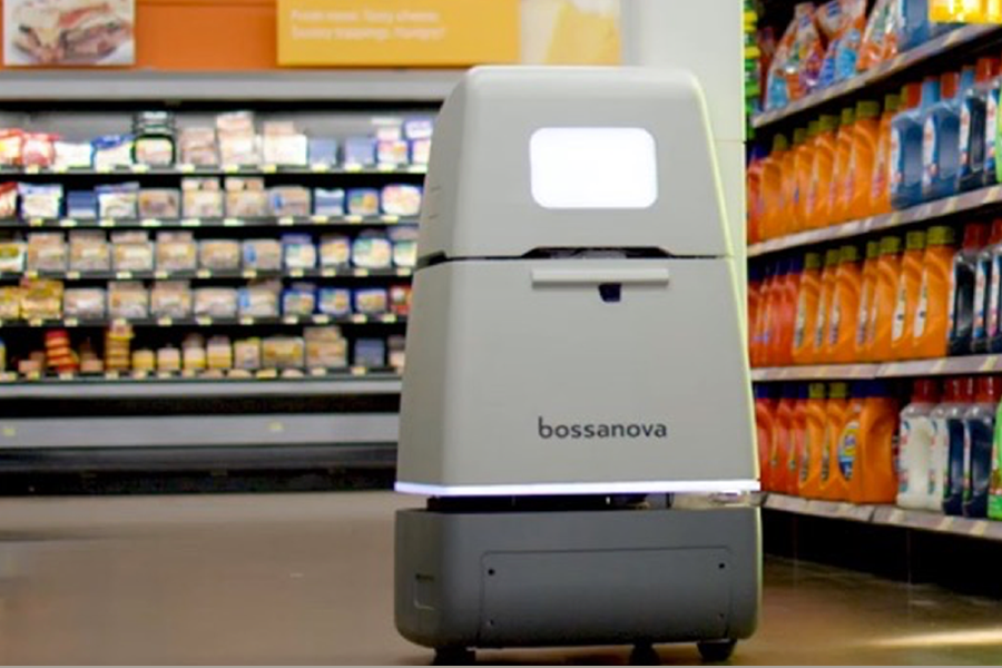 bossa nova robot in supermarket