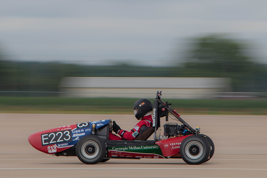 cmu racing car on the course