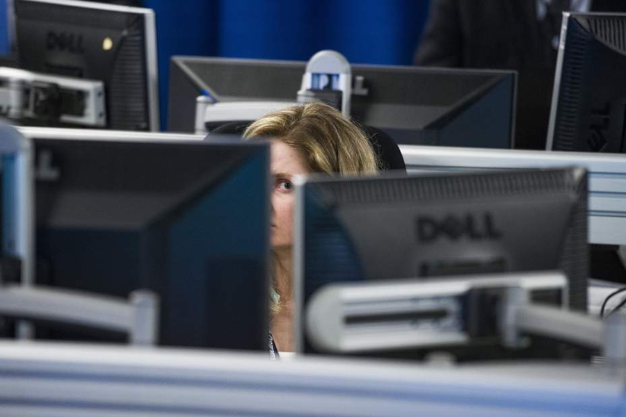 person working on a computer