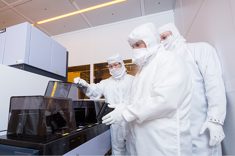 Students in the nanofabrication facility