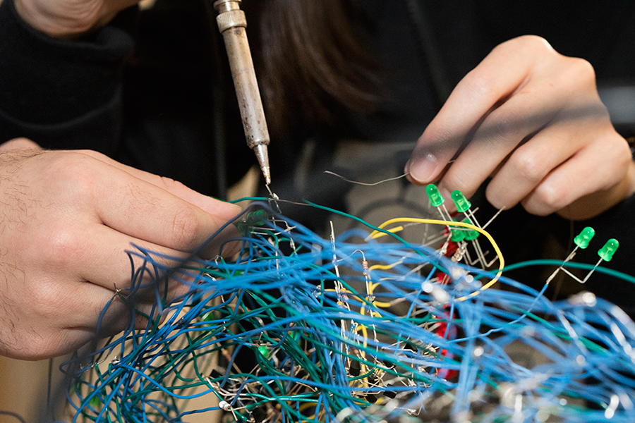 students working on a project