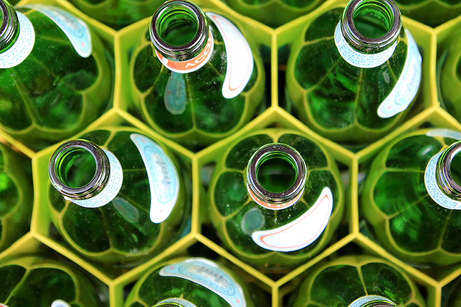 glass bottles