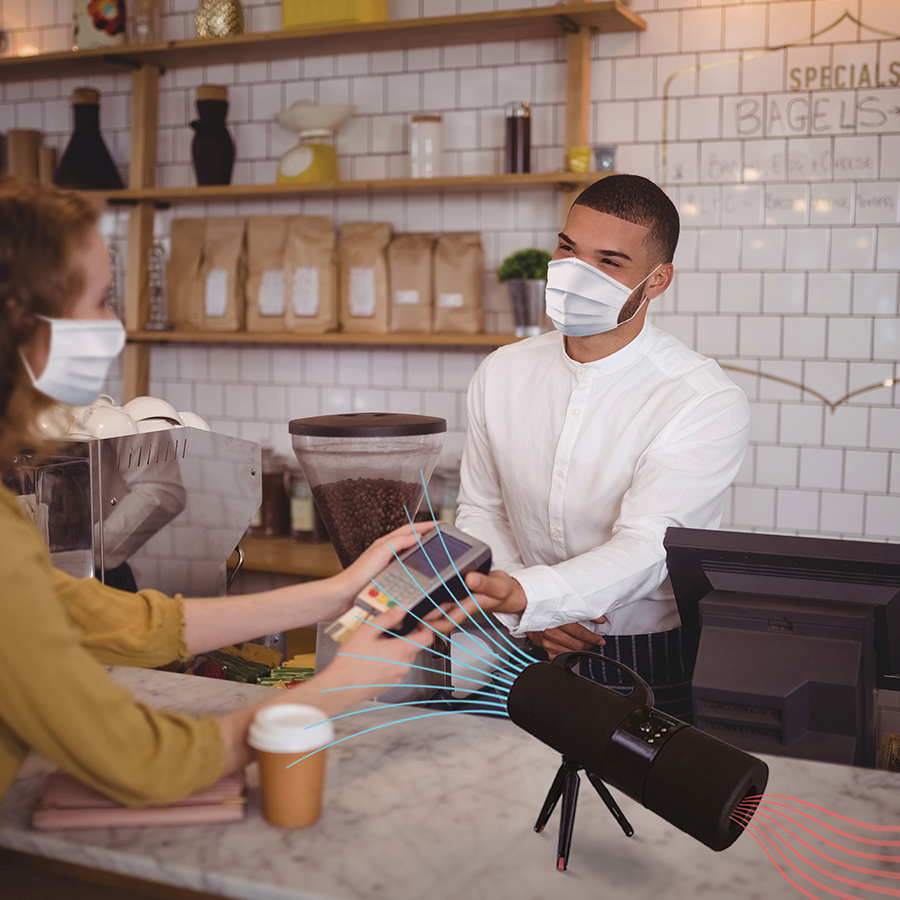 Dynamic solution being used in a cafe