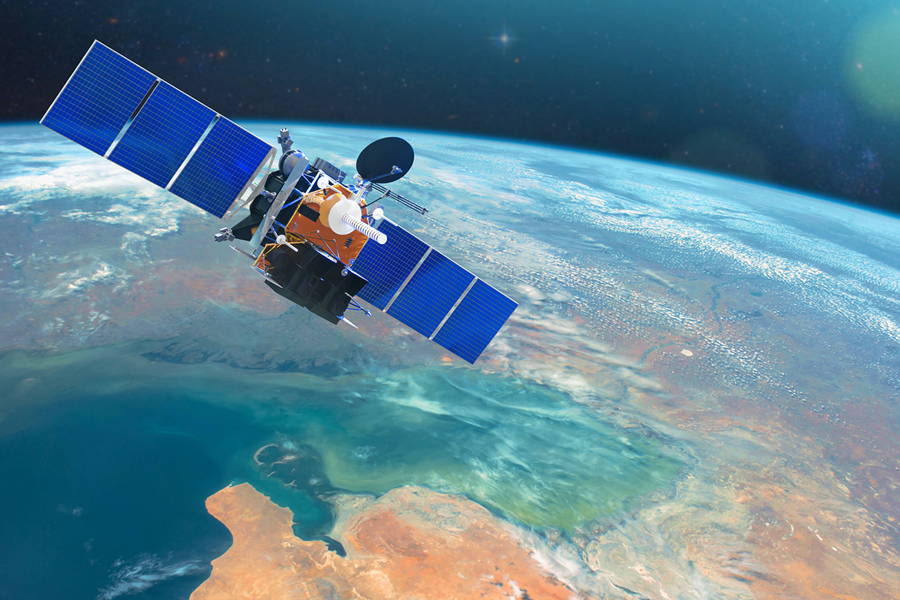 Stock image of satellite in space