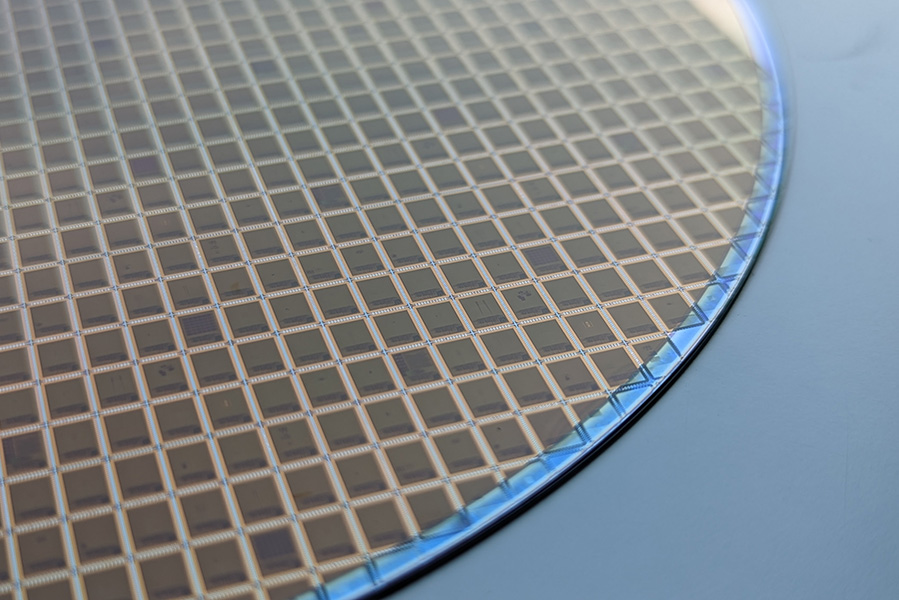 close up of a silicon wafer