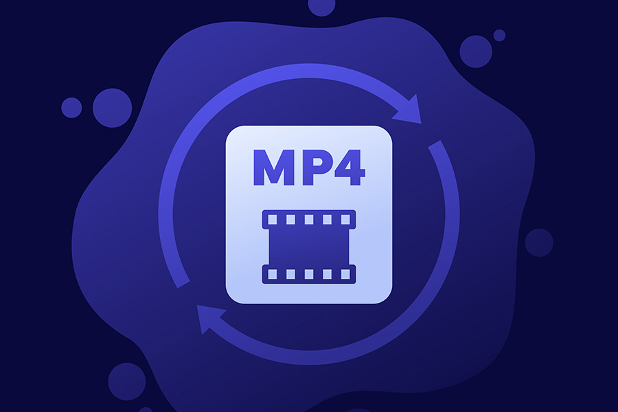 purple illustration of an mp4 file