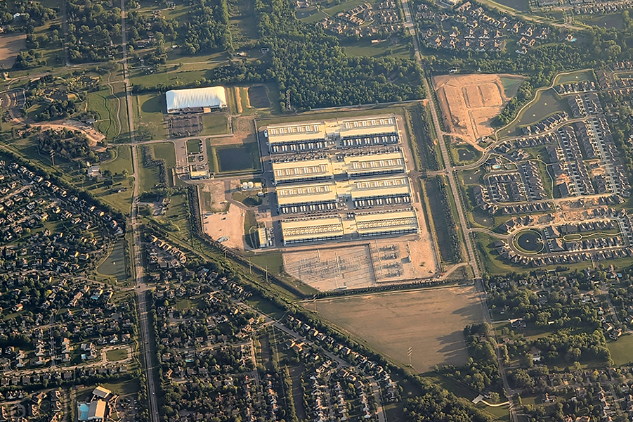 Aerial view of a datacenter